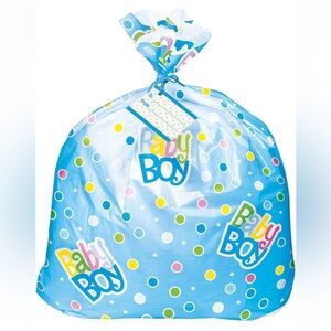 5for$10 Extra-Large Blue Polka Dots Gift Bag for Baby Shower - 44" x 36" Boy